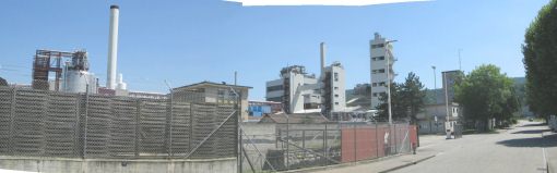 Pratteln, Ksteliweg 7, Produktionsgelnde
                        der Giftfirma SI Group, Panoramafoto