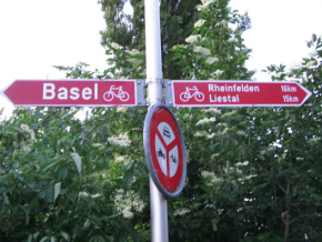 Basel, Birskpfli, Velowegweiser nach Basel
                        und Rheinfelden / Liestal