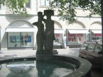 St. Gallen: Brunnen an der Kreuzung Oberer
                        Graben / Multergasse