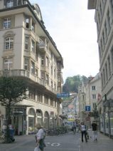 St. Gallen: Sicht von der Multergasse in
                        die Webergasse