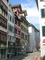 St. Gallen: Schmiedgasse, Huserzeile mit
                        Riegelhaus