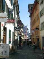 Zurich, Upper Town Street with net art