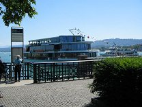 Zurich, Brkliplatz (Buerkli Square), old
                        railing and ship
