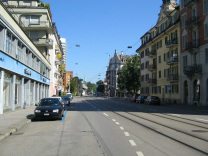Zurich,
                        Limmatstrasse (Limmat Street), view to
                        Limmatplatz (Limmat Square)