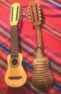 Charango: 10 stringed
                            guitar in form of a belly from Northern
                            Argentina and Bolivia