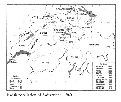 [Mossad] Encyclopaedia Judaica 1971: Rothschild
                  money island of Switzerland, vol. 15, col. 561, map of
                  the Moses Fantasy Jews in Rothschild money island of
                  Switzerland of 1960
