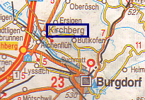 Carte avec la position de Kirchberg