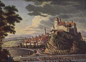 Le chteau de Berthoud (Burgdorf) en
                          1760 environs.