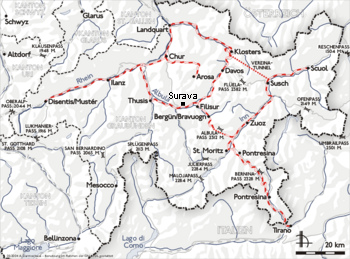 Karte mit Surava, Kanton Graub�nden