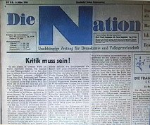 Die Nation, Artikel "Kritik muss sein",
                8.3.1944