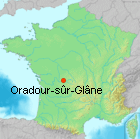 Oradour-sur-Gl�ne, Karte