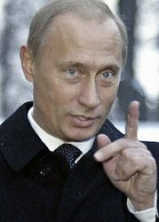 Putin
                      mit erhobenem Zeigefinger