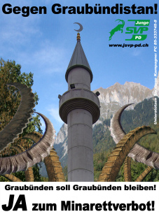 Plakat
                        gegen Graubndistan mit Minaretten
