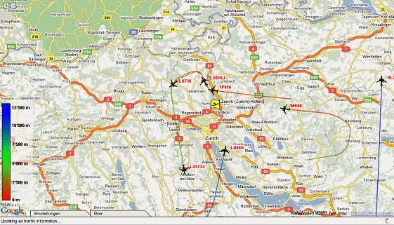 Karte 22: 1.12.2007, Sa, 20:31 Uhr,
                        Landeanflge ber dem Toggenburg und Turbenthal