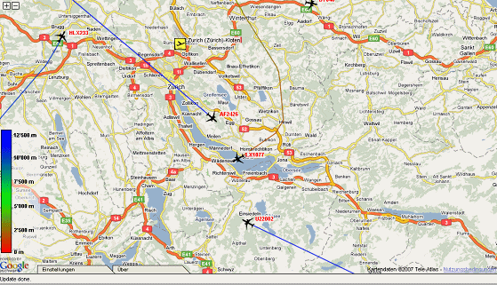Karte 48: 1.12.2007, Sa, 21:56 Uhr,
                        Sdanflug, Anflug auf Wdenswil