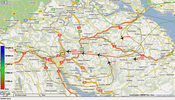 Karte 55: 3.12.2007, Mo, 6:03 Uhr, Anflug
                        ber Weinfelden - Turbenthal - Tsstal (01)
