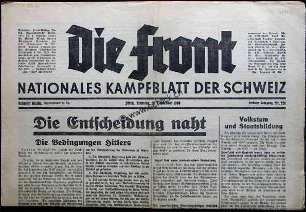 Zeitungsexemplar der
                nationalsozialistisch orientierten "Nationalen
                Front" [2]
