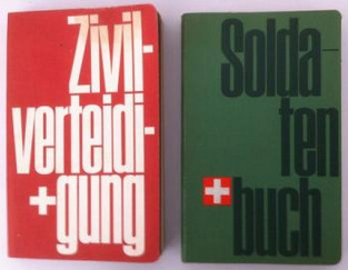 Bcher
                          "Zivilverteidigung" (Hauptautor
                          Albert Bachmann) und "Soldatenbuch"
                          (mit Oberst Albert Bachmann)