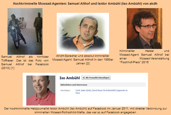 Samuel
                                  Althof und Iso Ambhl sind
                                  Mossad-Agenten