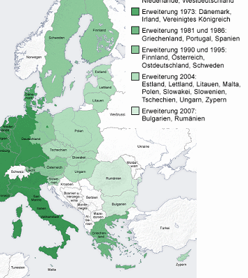 EU expansion to the east 1952-2007