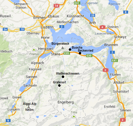 map with
                    Lucerne, Engelberg, Sarnen, Sachseln, Lungern, and
                    lggi Alp