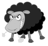 Black
                        sheep are defending themselves, logo 01