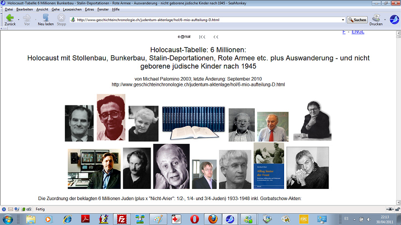 Die Holocaust-Tabelle von Michael Palomino
                  (2010)