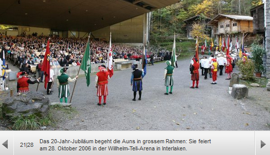 Jubilumsveranstaltung
                  "20 Jahre AUNS" in der Tell-Arena in Matten
                  bei Interlaken