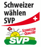 Plakat der SVP:
                          "Schweizer whlen SVP"