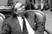 Blocher whrend der EWR-Diskussion im
                            Nationalratssaal in Bern 1992