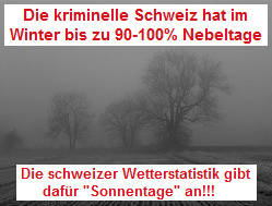 Zum Teil sind ber 90%
                des schweizer Mittellands im Winter im Dauernebel, 5
                Monate lang