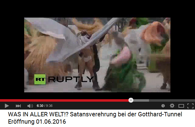 Satanists at
                            Gotthard Base Tunnel 03: a woman is
                            sacrificing herself to an ibex