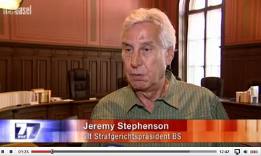 Jeremy Stephenson,
                        Portrait 2012 in einer Stellungnahme in einer
                        Sendung von 7vor7 von TeleBasel