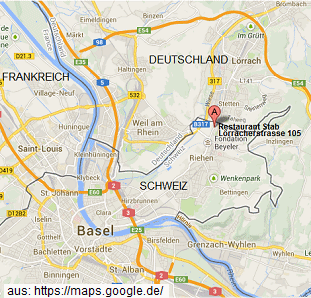 Karte mit dem
                          Restaurant Stab in Riehen, L�rracherstrasse
                          105