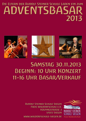 Einladung an einen Adventsbasar einer
                            Steiner-Schule