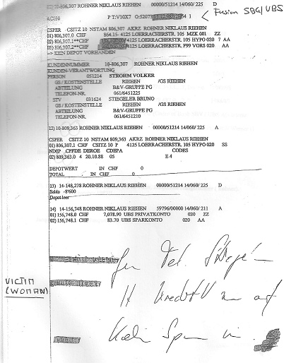 Liste mit einer Abrechnung von
der Lörracherstrasse 105 mit Konten von
Niklaus Rohner Liste mit einer Abrechnung von der
Lörracherstrasse 105 mit Konten von Niklaus
Rohner