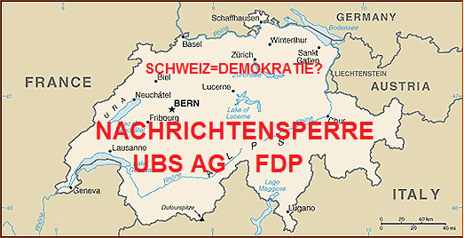 Schweizer Karte, Nachrichtensperre durch die UBS
                AG und die FDP