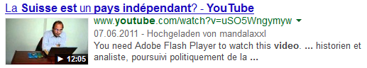 Video �ber die Nicht-Unabh�ngigkeit der
                            Schweiz auf Franz�sisch: La Suisse est un
                            pays ind�pendant?