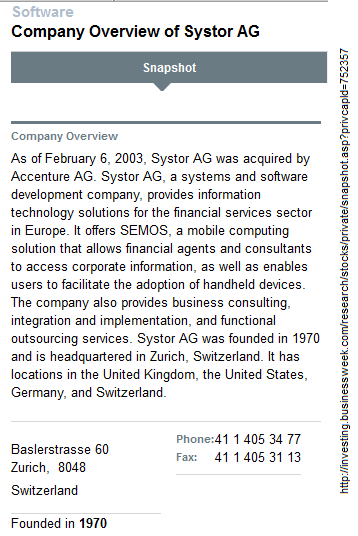Oder die
                      Systor AG soll 1970 gegr�ndet worden sein und 2003
                      aufgekauft worden sein