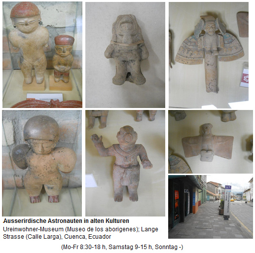 Cuenca in Ecuador, Astronauten
                im Ureinwohnermuseum (Museo de los Ind�genas)