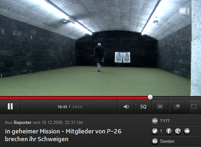 Der unterirdische Schiesskeller des
                                illegalen Geheimdienst P26
                                ("Projekt 26")