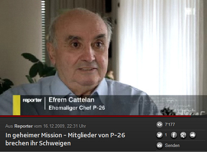 Efrem Cattelan, der
                          angebliche Chef des illegalen Geheimdienst
                          P26, Portrait von 20099