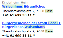 Adresse des
                                  Waisenhaus in Basel am
                                  Theodorkirchsplatz 7, 4058 Basel