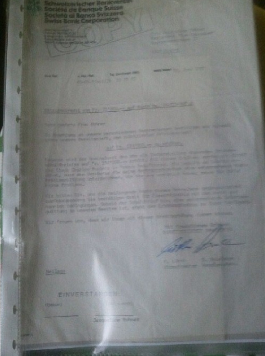 Vertrag des Bankvereins mit
                Konten von H. ohne die Unterschrift von H.