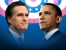 Romney gegen Obama im
                Wahlkampf von 2012 - Romney wird von der UBS AG und von
                der CS massiv geschmiert