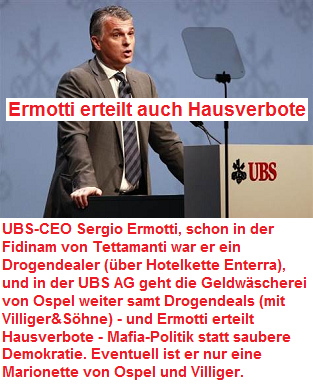 UBS-CEO Sergio Ermotti
                          erteilt auch Hausverbote