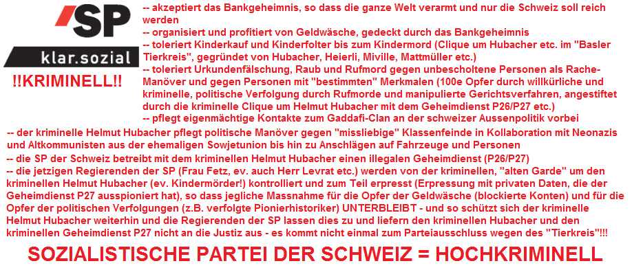 Die KRIMINELLE
                          Sozialistische Partei der Schweiz (SPS), Logo