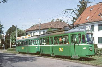 Basler
                      Verkehrsbetriebe (BVB), Triebwagen B4/4 mit
                      Anh�nger B4