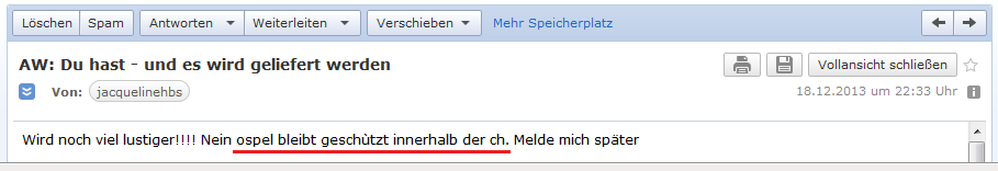 E-Mail von H. vom 18.12.2013:
                Der kriminelle Marcel Ospel bleibt in der Schweiz
                gesch�tzt