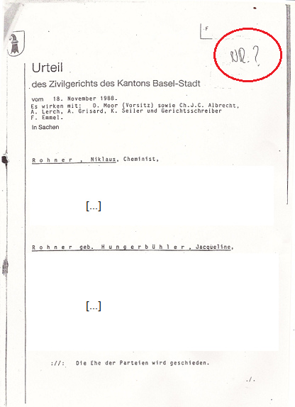 Scheidungsurteil von H. vom
                                18.11.1988 ohne Aktennummer, Seite 1